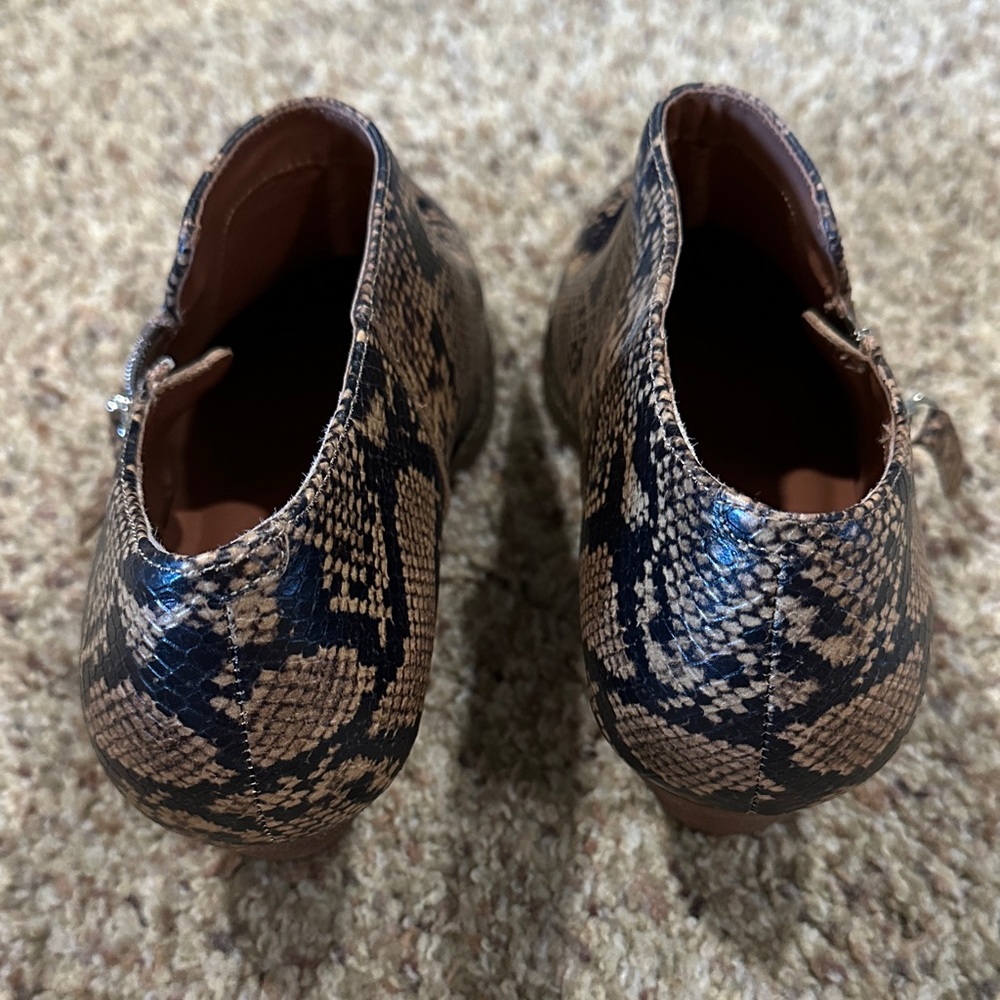 Chelsea & Violet Snake Print Heeled Boots
